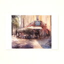 「AM7:00のカフェテラス」 Yumi Kohnoura作 オリジナル・ポストカード 絵はがき 葉書 絵画 カフェ 花 風景画 フランス パリ 【ネコポス対応...