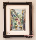 絵画 「クマ達のヴァンダンジュ」 水彩/パステル 原画 静物画 風景画 お部屋に飾る絵 アンティーク ブラック フレーム付 壁掛・卓上両用 ヨーロピアンインテリ...