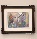 絵画 「昼下がりのクマ達」 水彩/パステル 原画 静物画 風景画 お部屋に飾る絵 アンティーク ブラック フレーム付 壁掛・卓上両用 ヨーロピアンインテリア Y...