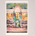 「クマのお花屋さん」 Yumi Kohnoura作 オリジナル・ポストカード 絵はがき 葉書 絵画 クマ テディベア ヨーロッパ 風景画【ネコポス対応】