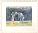 絵画 原画 「White lover...白い恋人」 水彩/パステル F6 アンティークホワイト 木製額付き Yumi Kohnoura 神之浦由美 風景画 お...