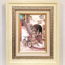絵画 「Go Your Own Way」 油彩画 油絵 原画 風景画 SM ヨーロピアンインテリア お部屋に飾る絵 木製 ホワイト 額縁付き Yumi Kohn...