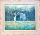 絵画 「White lover...白い恋人」 油彩画 油絵 原画 風景画 F10 白馬 お部屋に飾る絵 Yumi Kohnoura 神之浦由美 額付き【現品限...