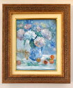 絵画 「静かなる情熱」 油彩画 油絵 F3 額付き Yumi Kohnoura 神之浦由美 静物画 作品 原画 アナベル 花の絵画 お部屋に飾る絵 【現品限り】