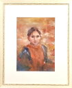 絵画 「Shine 〜 晃」 水彩/パステル 原画 人物画 少女 F4 お部屋に飾る絵 額縁付き Yumi Kohnoura 神之浦由美