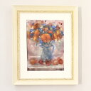 絵画 「始まりの予感」 19×14cm 水彩/パステル 原画 静物画 お部屋に飾る絵 額付 Yumi Kohnoura 神之浦由美 作品 花 マリーゴールド【現...
