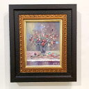 絵画 「花の目覚め」 油彩画 油絵 原画 F0 ヨーロピアンインテリア お部屋に飾る絵 額縁付き Yumi Kohnoura 神之浦由美 花の絵画 薔薇 アート...