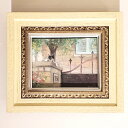 絵画 「我が家」 油彩画 油絵 F0 額付き Yumi Kohnoura 神之浦由美 風景画 作品 原画 クロアチア ドゥブロブニク ハチワレ猫 お部屋に飾る絵...