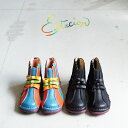 【当店オリジナル!2025AW / 予約販売!】 Estacion エスタシオンリボンパッチワークレザーショートブーツ TG223C