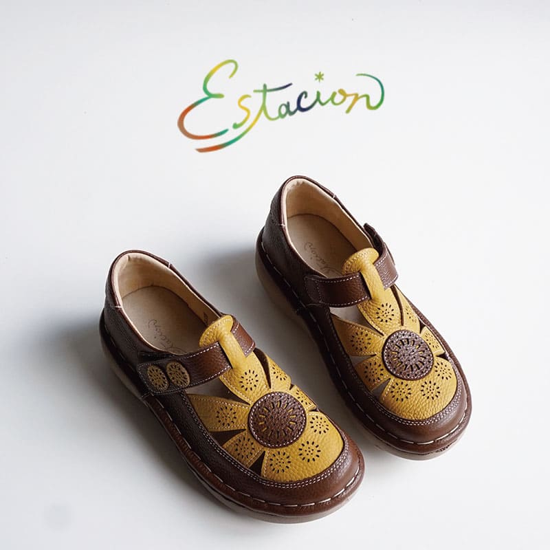 Rakuten - Estacion エスタシオンフラワーパンチングモチーフ本革ストラップシューズ MSE236