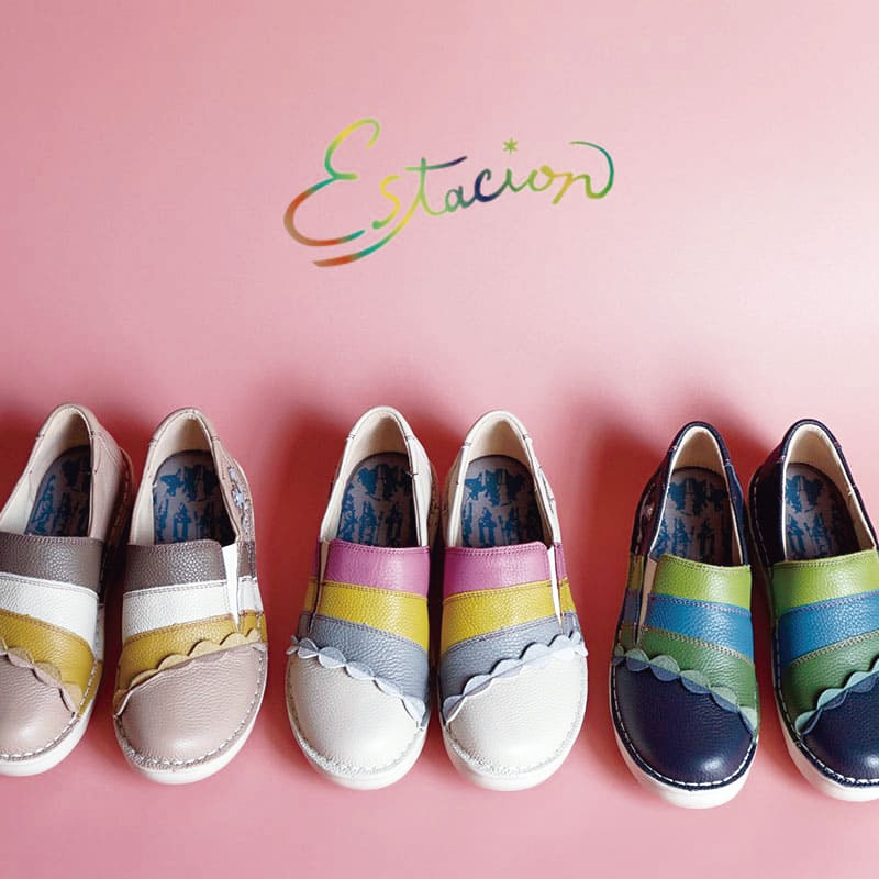Rakuten - Estacion エスタシオンイカリモチーフボーダー本革スリッポン TF1830C