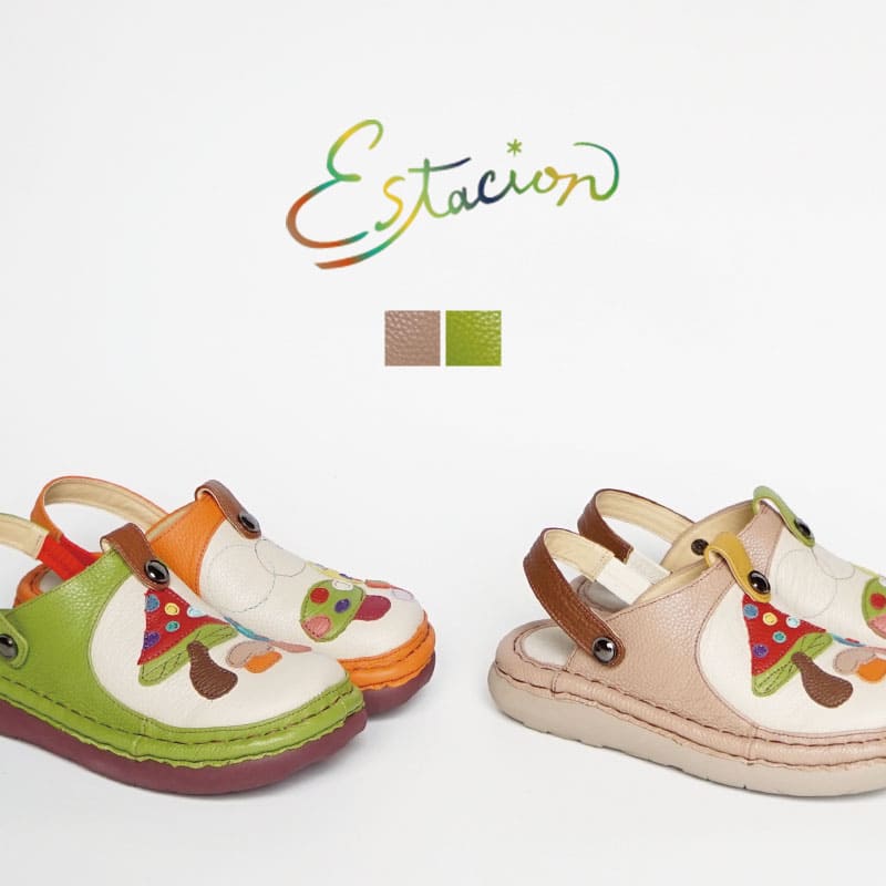 Rakuten - Estacion エスタシオンキノコモチーフ2way本革サボシューズ TGE434