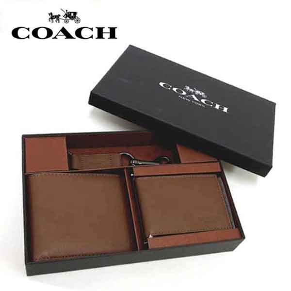 【送料無料】F64118 CWH コーチ COACH 二つ折り財布 財布 アンド トリガー スナップ キーホルダー セット アウトレット