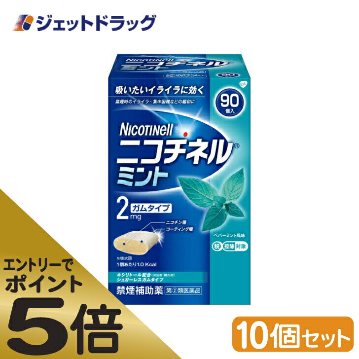 ≪マラソン期間中はキャンペーンエントリーで全商品P5倍！10日限定先着クーポン有≫ニコチネル ミント 90個 ×10個 ※セルフメディケーション税制対象