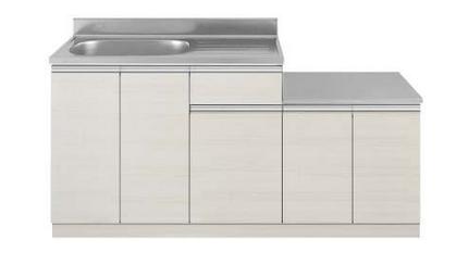 アイオ産業 KWシリーズ 品番KW1600SG 貸家 アパート マンション 戸建て 貸倉庫 貸店舗 一連式流し台 左シンク(右側シンクもあります)間口160セン...