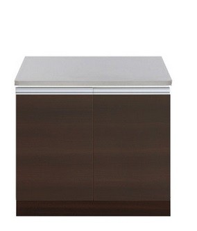 商品情報流し台セクショナルキッチン　単品ガス台　バックガード無しタイプ底板水に強いEBコート　扉カラーバリエーション4種類　アルミ製ラインハンドル