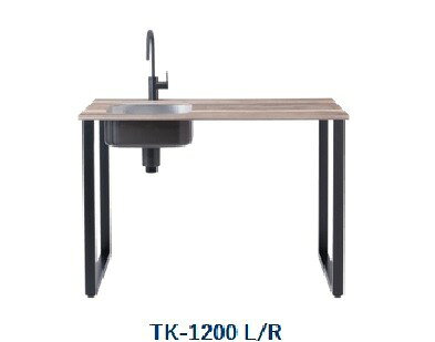 正規代理店　アイオ産業 品番TK1200L/R　加熱機器なし　ワンルームマンション／セカンドキッチン／店舗／オフィスなどに下台単品 （左シンク　右シンクもあります）間口120センチ 奥行55センチ 高さ85センチ　【アイオ産業会社規定の関東エリア内は送料コミコミ価格です】