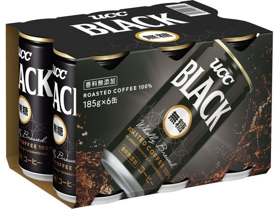 UCC BLACK無糖 185g 6缶パック 缶コーヒー 缶飲料 ボトル飲料