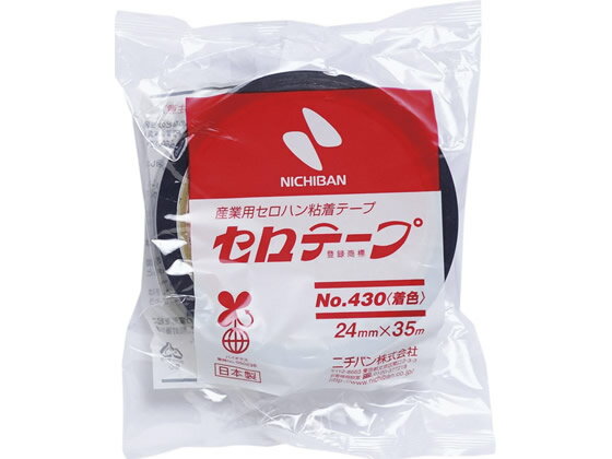 ニチバン セロテープ 着色 NO.430 24mm×35m 青 5巻 4304-24