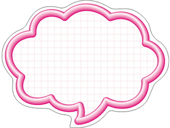 タカ印 抜き型カード ふきだし型 大 桃 50枚 16-4192 POPカード POP 店頭POP 掲示