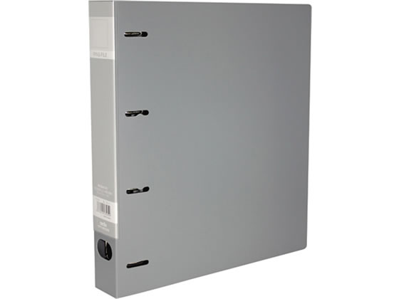セキセイ ロックリングファイル A4タテ 4穴 とじ厚30mm グレー 10冊 A4 多穴リングファイル 丸型 D型 リング式ファイル