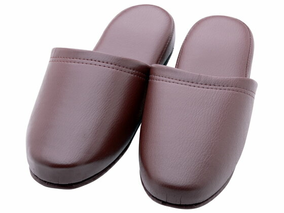 抗菌レザー調スリッパ ダークワイン 36012 抗菌レザー調スリッパ