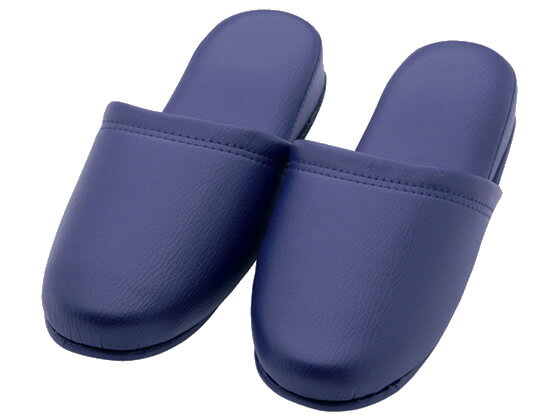 抗菌レザー調スリッパ ダークブルー 36014 抗菌レザー調スリッパ