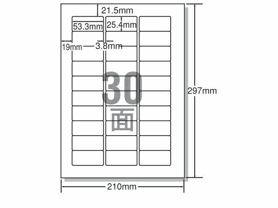 エーワン IJ用ラベルA4 30面 四辺余白角丸 100枚 29192 インクジェット用ラベルシール 粘着ラベル用紙