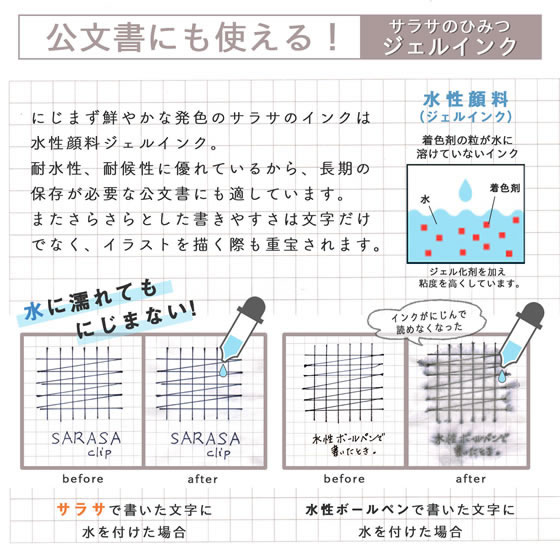 ゼブラ サラサクリップ0.5 黒 JJ15-BK 黒インク ゲルインクボールペン jetprice-10009895 JET PRICE サンプル画像3