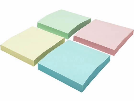 ふせん 75×75mm 4色アソート 10冊 Forestway 付箋 パステル 付箋セット 付箋紙 大型 正方形タイプ ノートタイプふせん インデックス メモ ノート