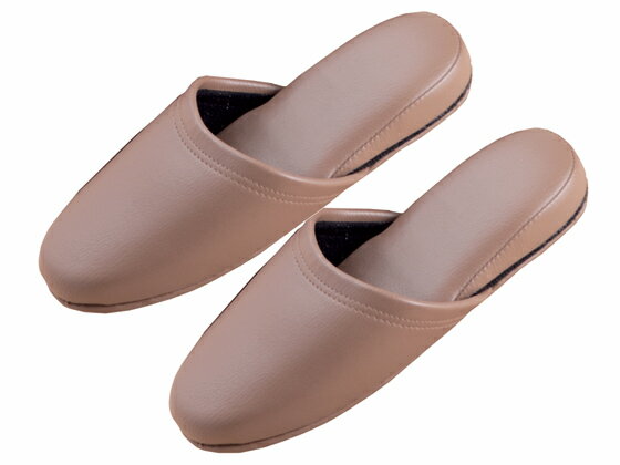 抗菌レザー調スリッパ キャメルブラウン 36011 抗菌レザー調スリッパ