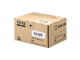 キングジム テプラTR用テープ 12mm 白 黒文字 5個 TC12S テープ 白 透明 TR用 キングジム テプラ ラベルプリンタ
