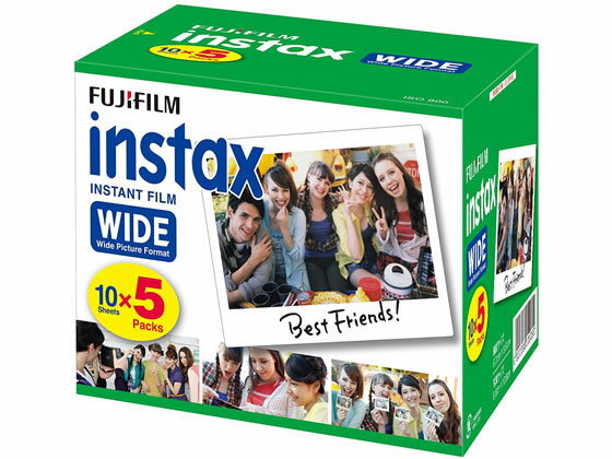 フジフイルム インスタックスワイド専用フィルムINSTAX WIDE 10枚撮5パック インスタントカメラ フィルム AV機器