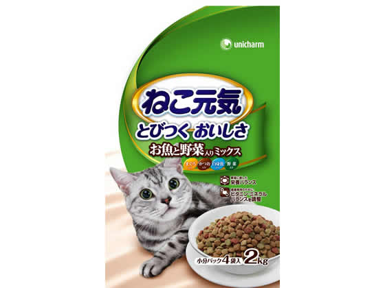 ユニチャームペットケア ねこ元気おいしさバランスお魚野菜ミックス2kg ユニチャームペットケア ドライフード 猫 キャット