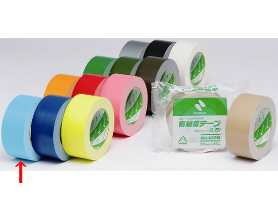 ニチバン 布粘着テープ 50mm×25m ライトブルー 102N20-50 布ガムテープ テープ ガム 布テープ ガムテー..