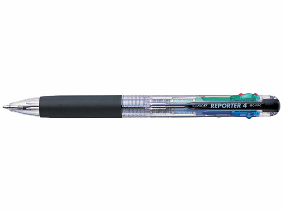 トンボ鉛筆 4色ボールペン リポーター4 軸色クリア BC-FRC20 4色 多色 多機能ボールペン