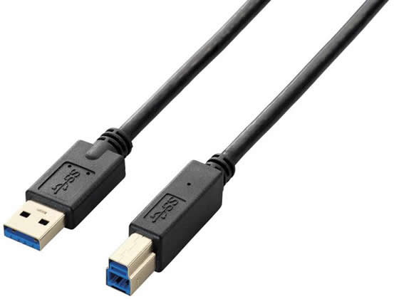 【お取り寄せ】エレコム USB3.0ケーブル A-Bタイプ 3m ブラック USB3-AB30BK USBケーブル A to B ケーブル 電源タップ 配線パーツ 家電