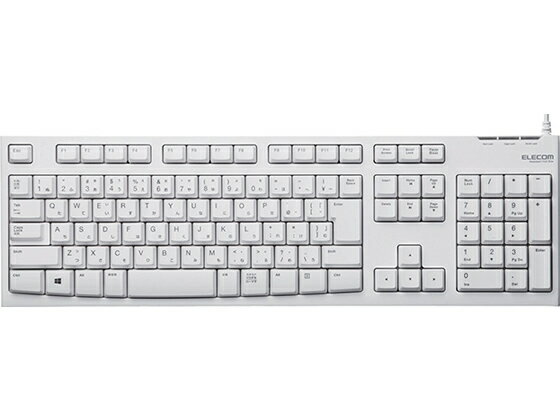 エレコム USB PS2接続 スタンダードキーボード TK-FCM064WH RS キーボード マウス 入力機器 パソコン 家電