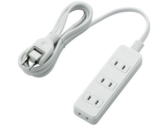 エレコム スイングプラグ電源タップ 2P式4個口 2m T-S02-2420WH コード付き電源タップ2ピン 電源タップ..