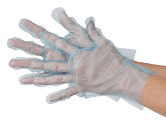 川西工業 ポリエチレン手袋 フィットタイプ外エンボス ブルー Mサイズ 使いきり手袋 ポリエチレン 作業用手袋 軍足 作業