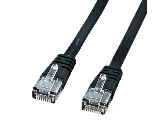 サンワサプライ カテゴリ6フラットケーブル 3m ブラック KB-FL6-03BKN LANケーブルカテゴリー6 LANケーブル ケーブル 電源タップ 配線パーツ 家電