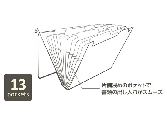 リヒトラブ SMART FIT ドキュメントファイル A4 12仕切 ベージュ 書類ファイル ケースファイル 書類ケース 書類キャリー ドキュメントキャリー ファイル