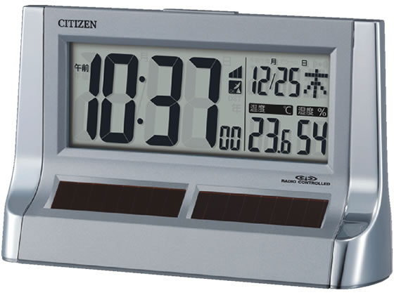 リズム シチズン電波ソーラー目覚まし時計 8RZ128-019 置き型タイプ 時計 温湿度計 家電