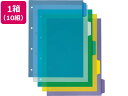 ライオン事務器 PPカラーインデックス A4タテ 5山 4穴 10組 136-38