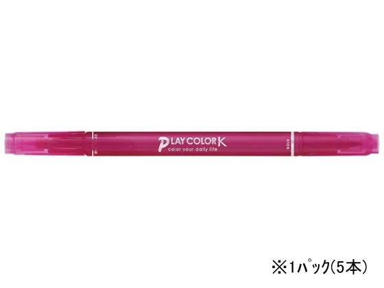 【仕様】●インク色：フューシャピンク●筆記線幅：太字：0．8mm／極細字：0．3mm●長さ：153mm●水性染料インク●注文単位：1パック（5本）【備考】※メーカーの都合により、パッケージ・仕様等は予告なく変更になる場合がございます。【検索用キーワード】Tombow　とんぼえんぴつ　トンボエンピツ　PLAYCOLORK　水性マーキングペン　水性ペン　水性マーカー　サインペン　ふゅーしゃぴんく　PINK　WS−PK80　WSPK80　一般筆記　デザイン　スケッチ　アンダーライン　マーキングペン　MARKINGPEN　水性カラーペン　トンボサインペン　X65807細かい字もつぶれない超極細芯と、固めで丈夫な太芯のツインタイプの水性マーキングペン