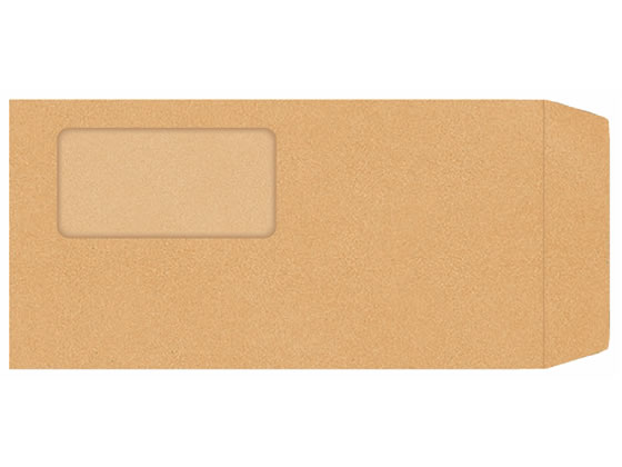 オキナ A4ぴったりマドアキ封筒 長6クラフト事務用1000枚 WA30KE 窓付封筒 テープ付き ノート