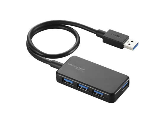エレコム 4ポートUSB3.0ハブ ブラック U3H-A411BBK USBハブ ドッキングステーション PC周辺機器 パソコ..