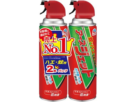 【仕様】アースジェットは目・鼻・のどへの刺激を抑えた低刺激・無香料タイプのハエ・蚊用殺虫スプレーです。香りや刺激に敏感な方にもお使いいただけます。ジェット噴射の速効性と拡散力で、すばやいハエやしつこい蚊も手軽に退治できます。ハエ蚊だけでなく、ゴキブリ、ノミ、トコジラミ（ナンキンムシ）、イエダニ、マダニの駆除にも使用できます。●内容量：450mL●有効成分：d−T80−フタルスリン0．465w／v％、フェノトリン　0．17w／v％（ピレスロイド系）（原液量90mL）●効果・効能：ハエ成虫、蚊成虫、ゴキブリ、ノミ、トコジラミ（ナンキンムシ）、イエダニ、マダニの駆除●防除用医薬部外品●注文単位：1パック（450mL×2本）生産国：日本商品区分：医薬部外品メーカー：アース製薬株式会社【備考】※メーカーの都合により、パッケージ・仕様等は予告なく変更になる場合がございます。【検索用キーワード】アース製薬　earth　あーす製薬　あーすせいやく　アースセイヤク　アースジェット　あーすじぇっと　キンチョール　サッチュウザイ　殺虫スプレー　ハエ　蚊　2本　2ほん　2ホン　1パック　1ぱっく　1セット　1せっと　450mL　450ミリリットル　草取り　蚊取り　蚊帳　雑草　キャンプ　ピレストロイド系　低刺激　無香料　ハエ成虫　蚊成虫　ゴキブリ　ノミ　トコジラミ　ナンキンムシイエダニ　マダニ　トリガーノズル　ジェット噴射　防除用医薬部外品　殺虫、防虫剤　殺虫剤　insecticide　IPC_04　X85576狙いやすいトリガーノズルと強力ジェット噴射で、しつこいハエ・蚊を逃がしません。