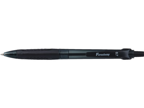 Forestway ノック式油性ボールペン 0.7mm 黒 黒インク 油性ボールペン ノック式