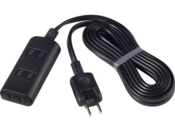 朝日電器 扉付タップ 3個口 3m ブラック WBT-N3030BBK コード付き電源タップ2ピン 電源タップ OAタップ 配線パーツ 家電 jetprice-10102659 JET PRICE サンプル画像3